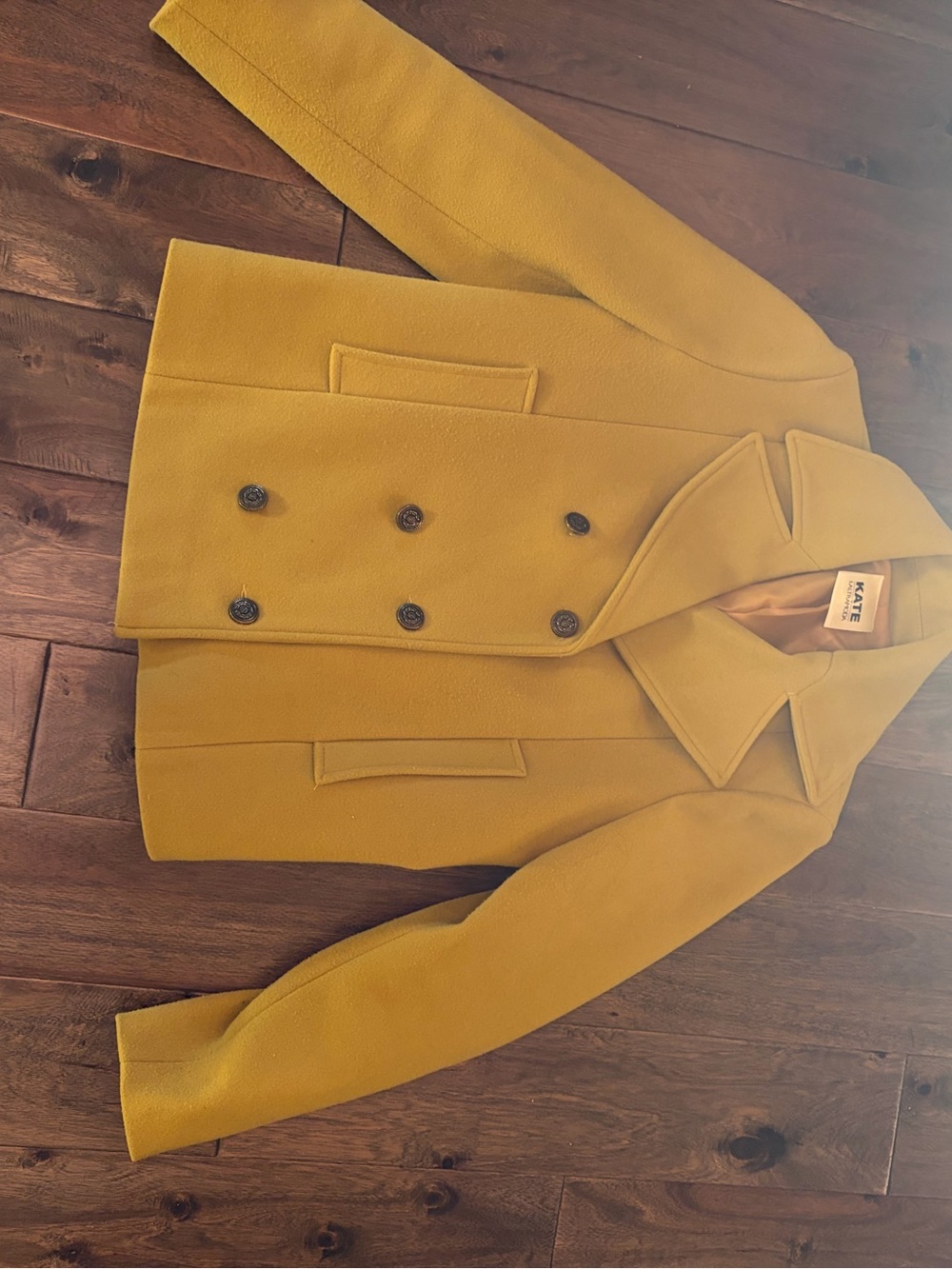 Latramoda KATE  Italian Brand Yellow Double-Breasted Wool Coat
